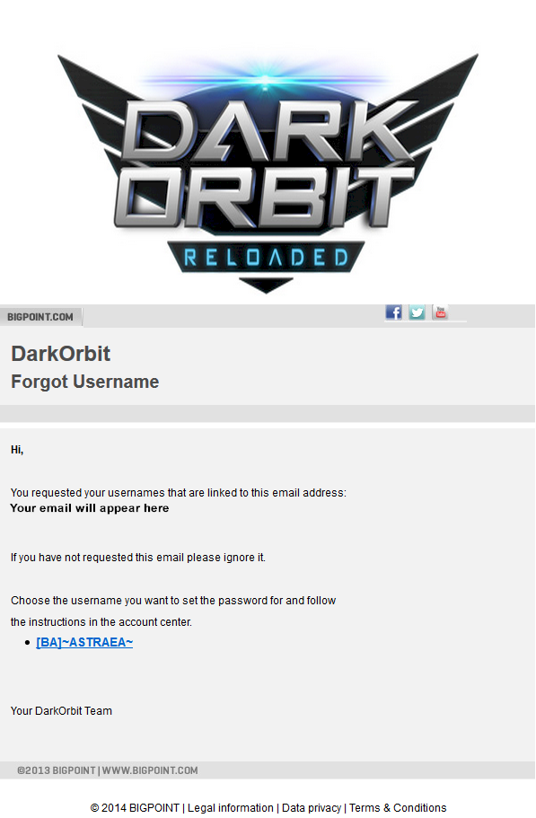 Forgotten Username Darkorbit